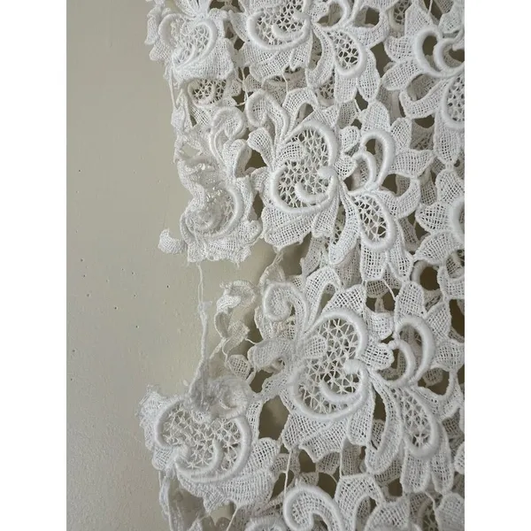 Antique Vintage Lace Topper Cardigan Delicate Layer Cottage‎ Lattice Snap Front - Image 2