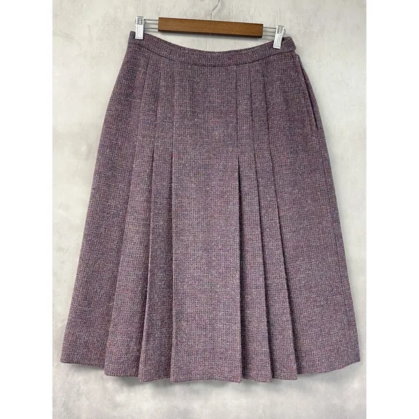 Vintage Womens Pleated Midi Skirt 12 Dark Academia Librarian Preppy Heritage - Image 13