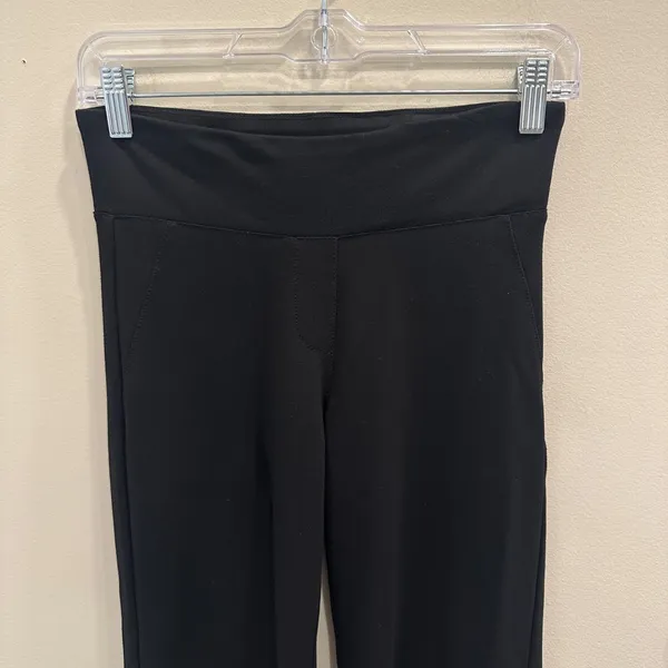 Betabrand‎ Black Mid-Rise Flare Pull-On Ponte Dress Yoga Pants XS Petite Career - Image 3