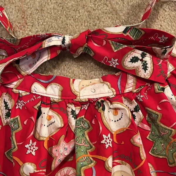 Christmas Handmade Holiday Apron Red - Image 5