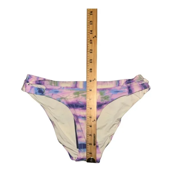 Isabella Rose Purple/Blue Tie Dye Split Strap Bikini‎ Bottom, Medium Purple - Image 7
