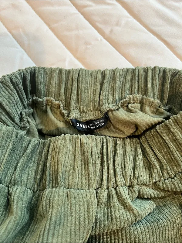 SHEIN Olive Green Corduroy Kids Joggers - Image 3