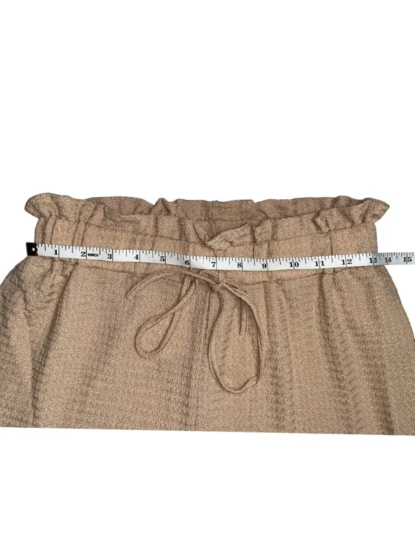 Women's Beige Paperbag Waist Wide Leg Lounge Pants Size Medium - Image 6