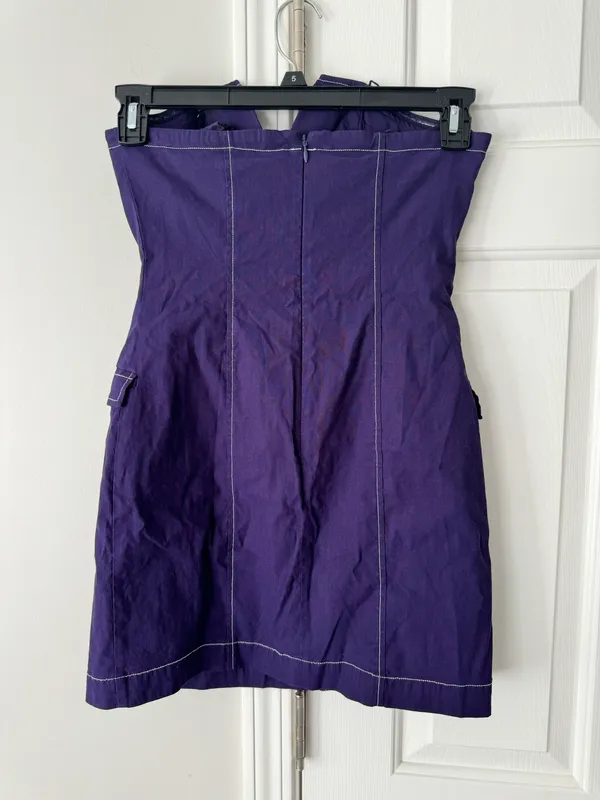 Anthropologie Maeve Strapless Linen Blend Wrap Mini Dress, Size 2 - Image 10