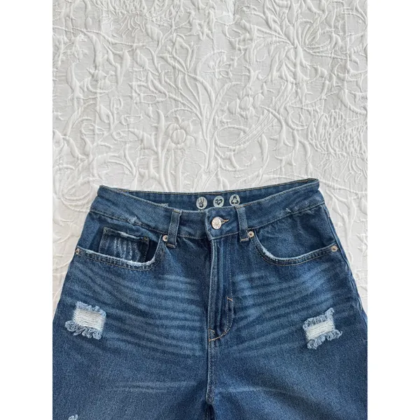 Rewash Super High Rise Wide Leg Distressed Jeans Size 26 - Image 2