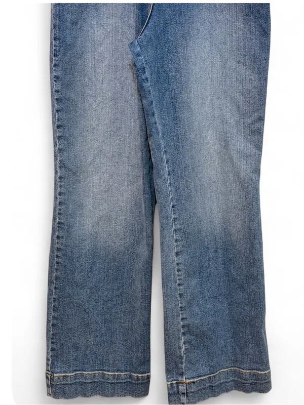 Avec Les Filles Women’s Blue Denim Short-Sleeve Tie-Waist Jumpsuit Size 30 - Image 11