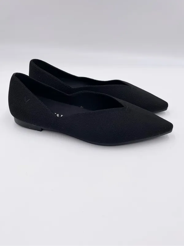 Vivaia Vienna Pointed-Toe V-Cut Ballet Flats Black Knit Women's Size 38.5 US 7.5 - Image 2