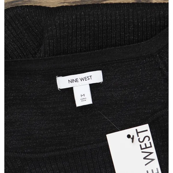 NWT Nine West Womens Squareneck Sweater Dress WW14Y307RS1 Black M - Image 5