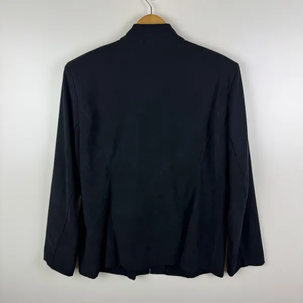 Elementz Floral Embroidered Faux Suede Zip Up‎ Jacket XL Black Retro Y2K Hippie - Image 3