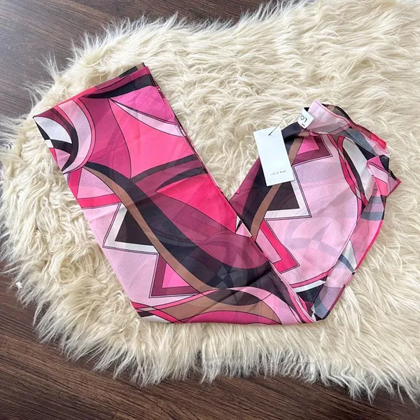 NWT Lola Rae Sheer Bandana - Fuchsia Print OS - Image 4