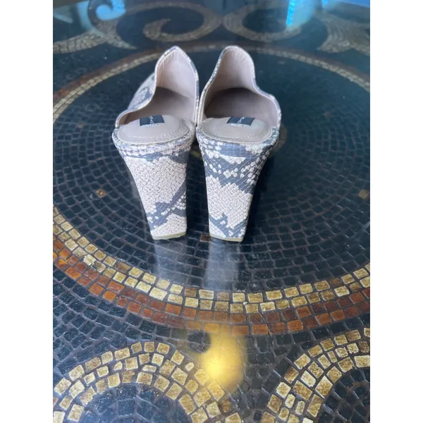 Steven By Steve Madden Josette Mule Heels Womens 7.5 Snakeskin Pointed Toe Block He - Image 3