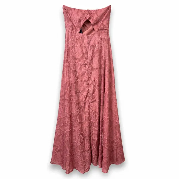 NEW Lulus Garden of Romance Rusty Rose Burnout Floral Strapless Maxi Dress Small - Image 7
