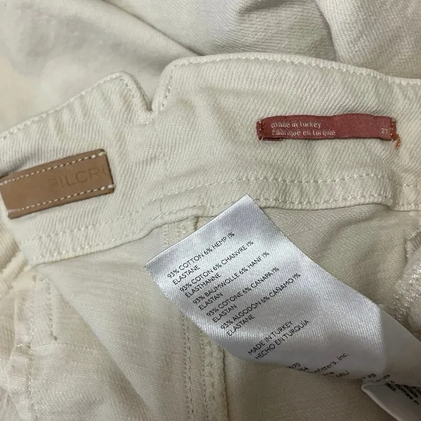 Pilcro And The Letterpress Cream Women's Wide Leg Utility Denim Jeans Pants 27 - Image 4