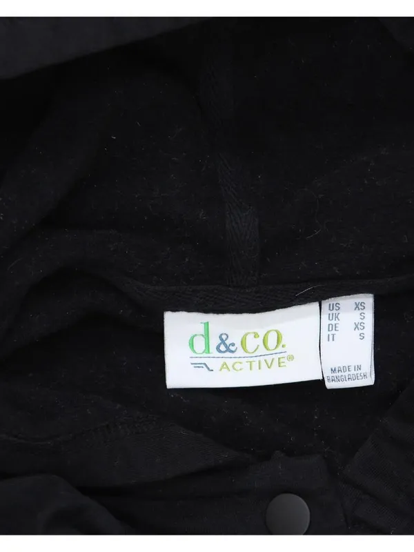 Denim & Co. Regular Brushed Back French Terry Button Up Tunic Jacket Black XS - Image 3