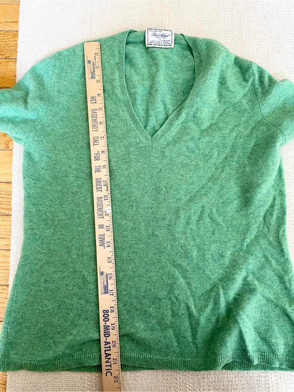 Ben Silver Charleston By John Laing Cashmere Sweater Womens Size L Green - Image 5