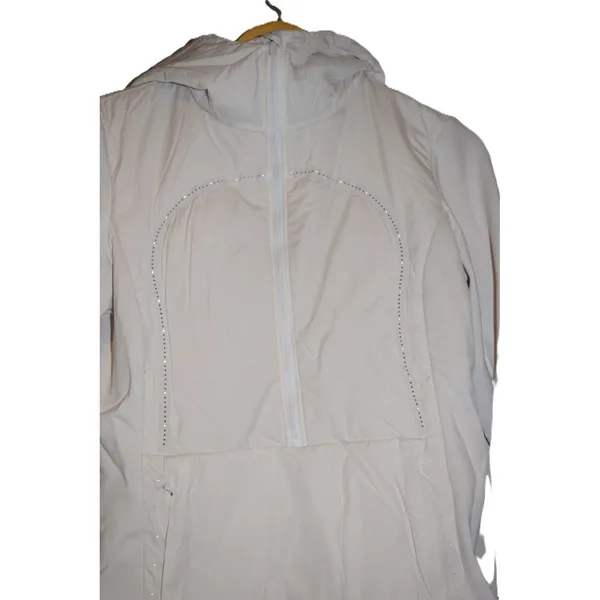 Lululemon Light Cream Primaloft Hooded Anorak Jacket Women's Activewear Size 6/8 - Image 3