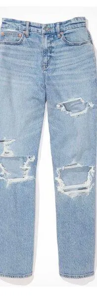 American Eagle curvy 90s high rise straight distressed jeans - Image 3