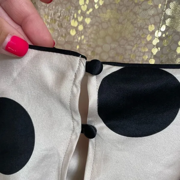 Victoria’s Secret Silky Ivory Black Polka Dot Camisole, L - Image 4