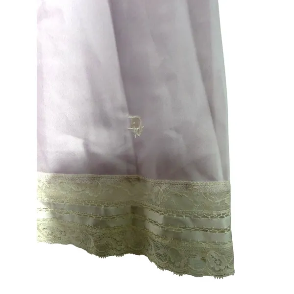 Christian Dior Vintage Lavender Purple Lace Trim Midi Slip Skirt Size Medium NEW - Image 2
