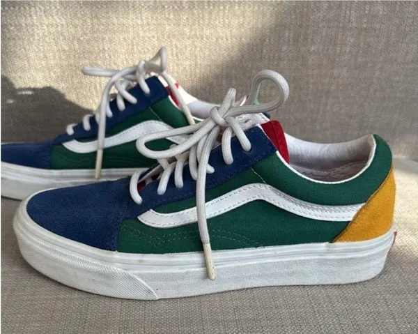 Vans Blue and Green Skate Sneakers with Suede Canvas - Image 8
