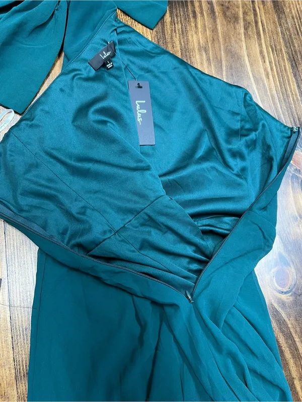 Lulus Revel in the Moment Emerald Green One-Shoulder Maxi Dress Size Large NWT - Image 11