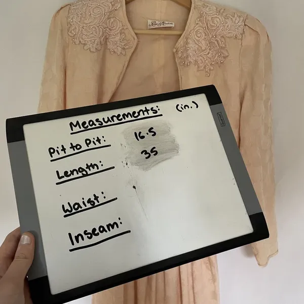 Rina Di Montella silk vtg sz 6 pastel‎ cream prom dress padded shoulder jacket - Image 7