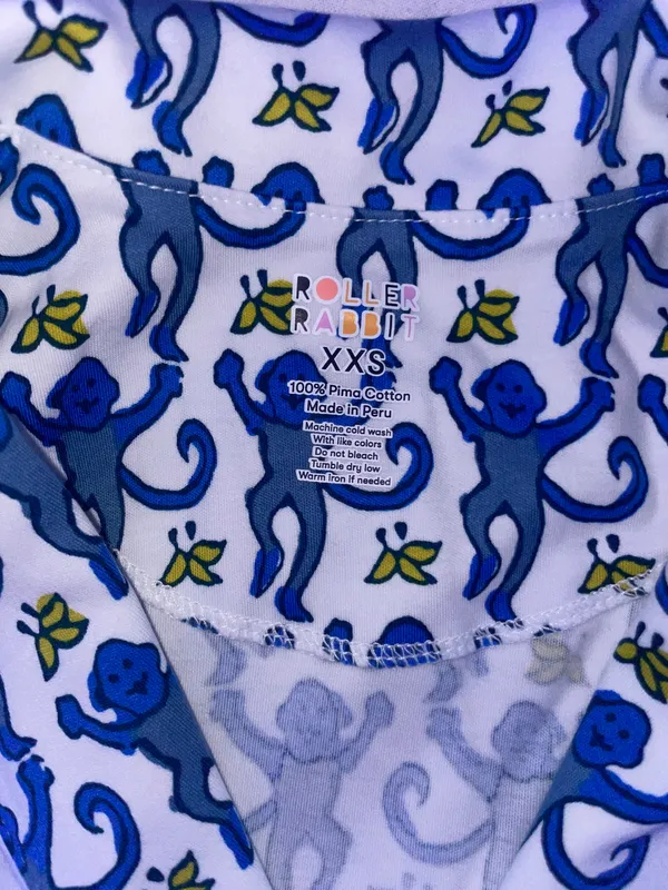 Roller Rabbit Blue Monkey  Pajamas - Image 5