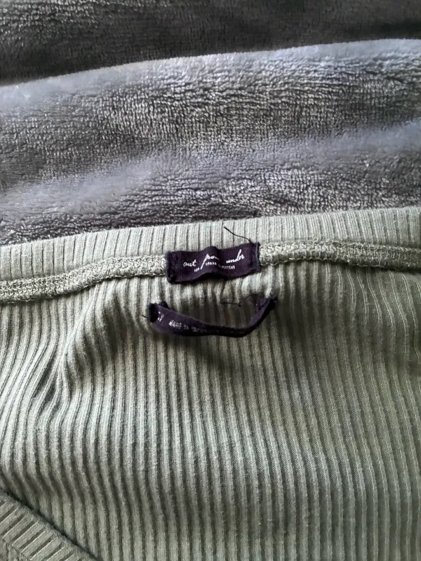 Out from Under Urban Outfitters Sage/Olive Green Ribbed Henley Bodysuit - Image 3