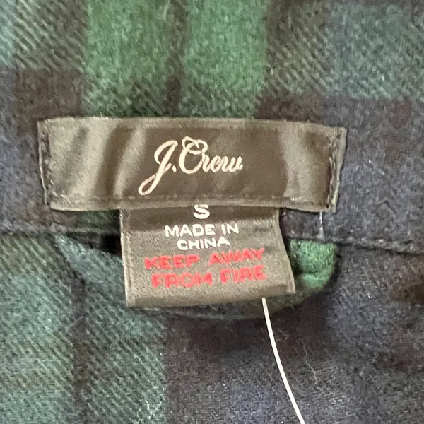 J. Crew Green & Navy Plaid Flannel PJ TOP (TOP ONYL) - Image 3