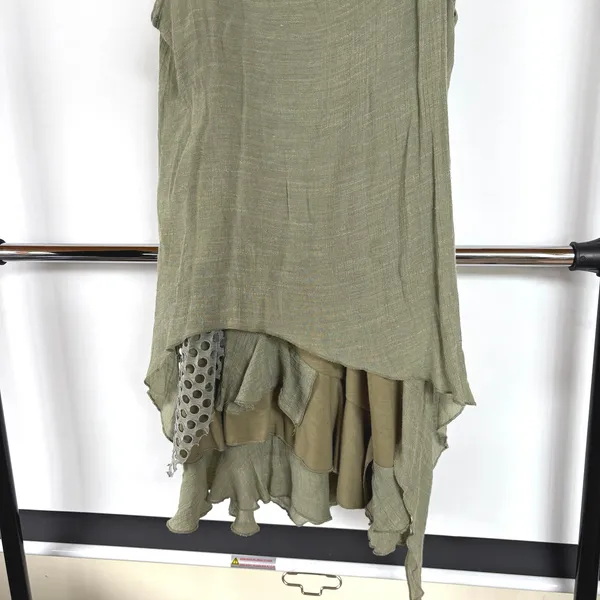 Bohemian Forest Fairy Dress Layered Green Hippie Festival Herbalist Witchy - Image 7