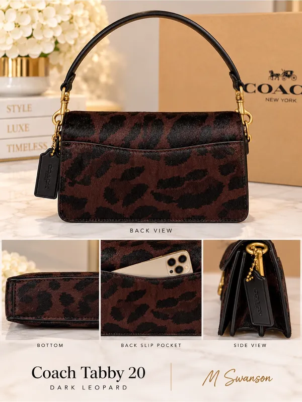 NEW Coach Tabby 20 Dark Leopard Haircalf Bag CCC07 NWT - Image 6