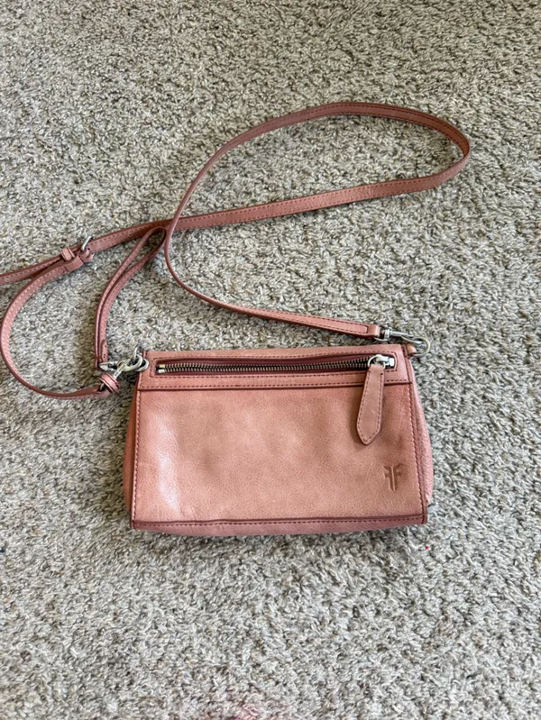 Frye Reed Leather Wristlet Crossbody in Dusty Rose - Image 2