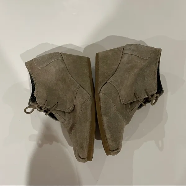 Toms Desert Taupe Suede Wedge Heel Lace‎ Up Booties Size 9 - Image 4