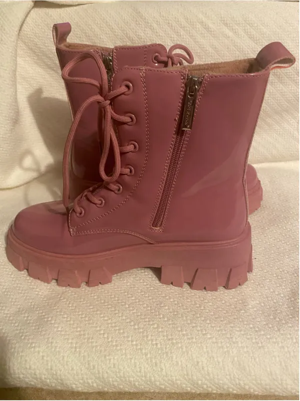 Cape Robbin Pink Patent Lug Sole Combat Boots Chunky Platform Indie Sleaze Boho‎ - Image 6