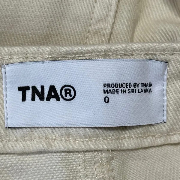 Aritzia TNA Greenwhich Cream Twill Straight High Rise Carpenter Trousers Pants 0 - Image 4