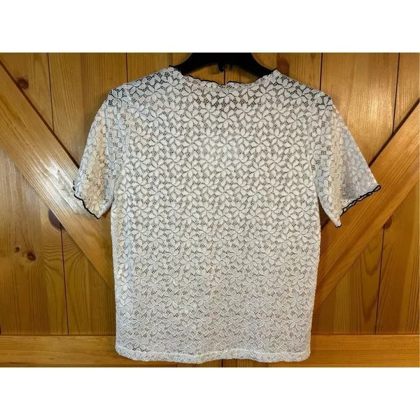 Zara Trafaluc White Floral Lace Shirt Size Small nwt (4962) - Image 5