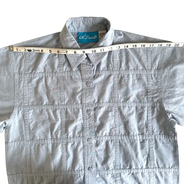 Ol' Paint Retro Western‎ Shirt Textured Cotton Light Blue Button Up Women's M - Image 5
