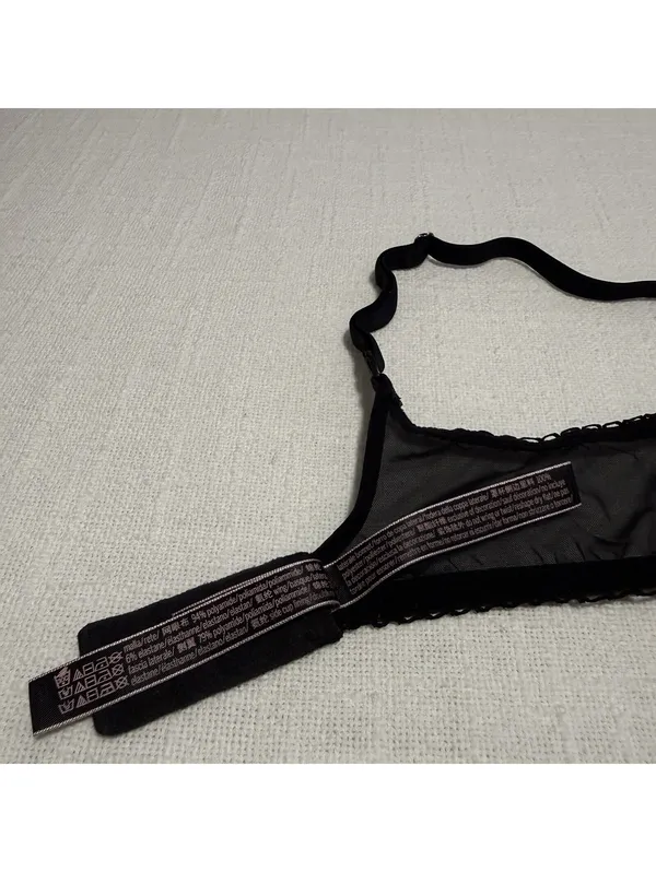 Victoria’s Secret 34C Push-up w/o Padding Lace Bra Black Dream Angels Unlined - Image 10