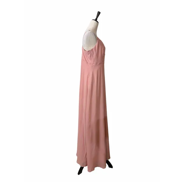 Birdy Grey Theresa Chiffon Gown Size L Ruffle Bridesmaid Dress Dusty Rose NWT - Image 5