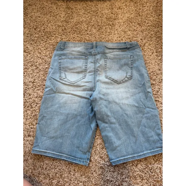 INC Denim Bermuda Shorts Light Wash Blue Regular Fit Size 14 - Image 3