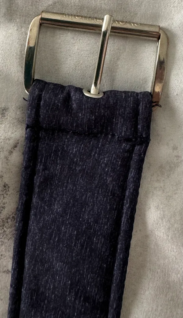 Navy Blue Canvas Fabric Belt with Silver Buckle, size 64” - Image 10