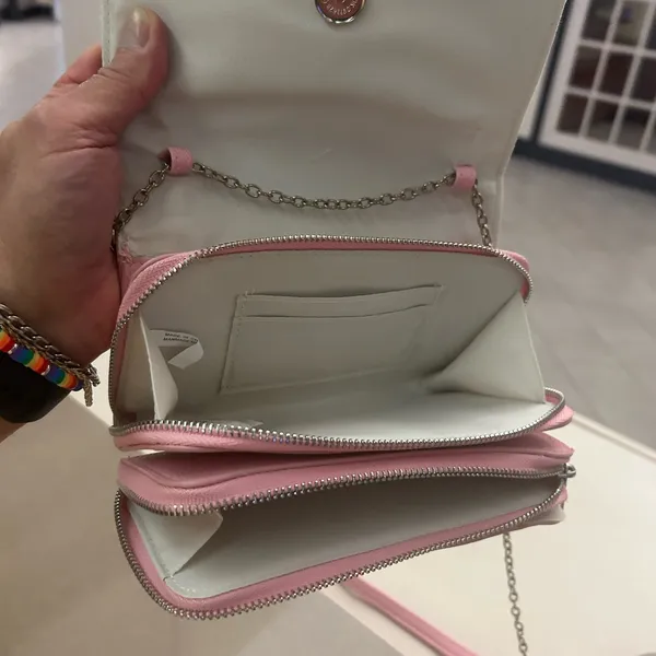 Wet Seal Bag Pink Crossbody Bag with Multicolor Ring-like new - Image 4