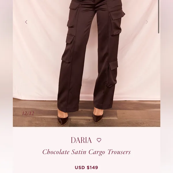 Host‎ of cb Daria cargo chocolate trousers pants NWOT size XS - Image 3