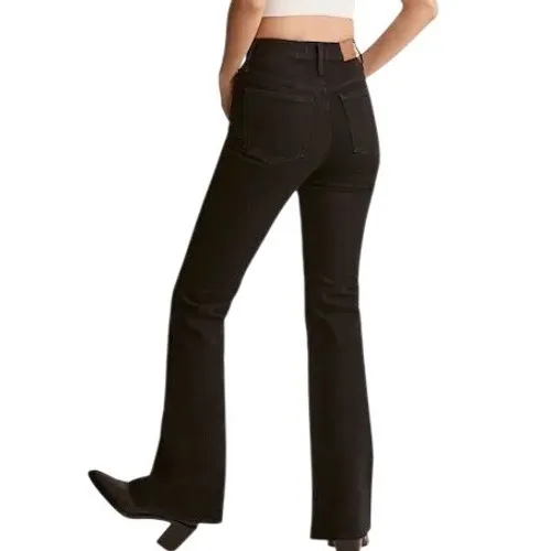 Madewell Womens Perfect Vintage Flare Jeans Black Wash Denim High Rise Size 29 - Image 2