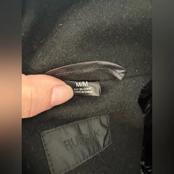 Rudsak Wool Blend Coat Jacket Military Winter Black Size Medium *READ* - Image 7