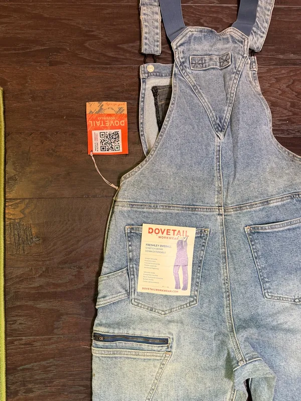 Dovetail Workwear Freshley Overalls 8x34 Vintage Denim Stretch Utility NWT - Image 7