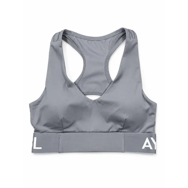 AYBL Balance V Neck Sports Bra Gray Racerback Medium M Athletic Gym Training - Image 4