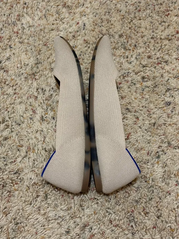 Rothy's The Point Ballet Flats Pointed Toe Knit Light Tan Beige - Image 6