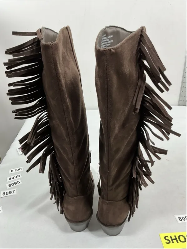 Womans New Universal Thread Knee High Western Riding Boots 6 Brown - Image 4