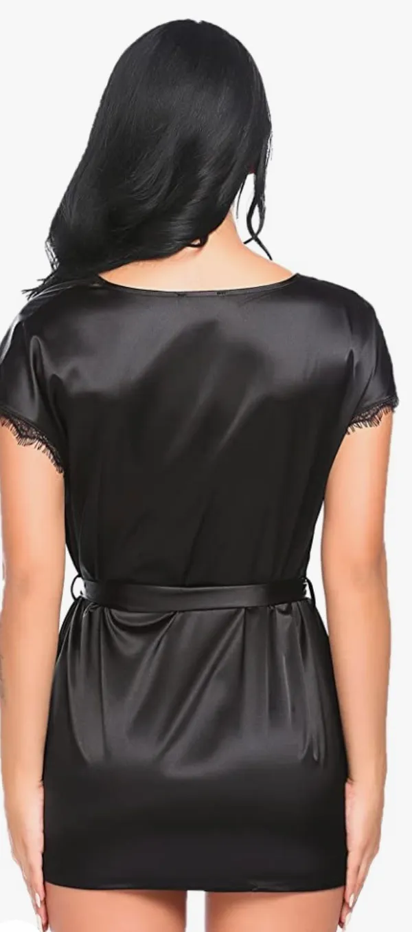 Kimono Style Robe Black Size M - Image 2